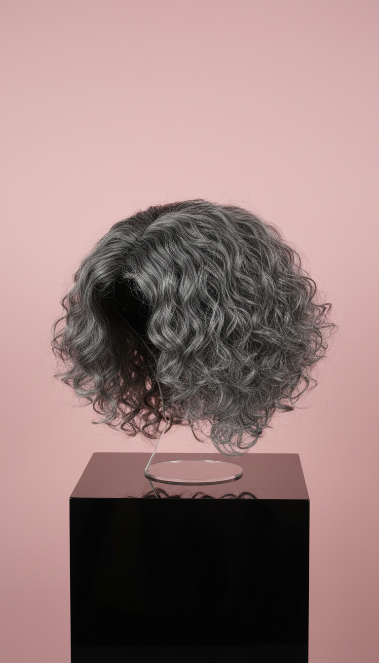 Short Curly Graphite Grey Wig